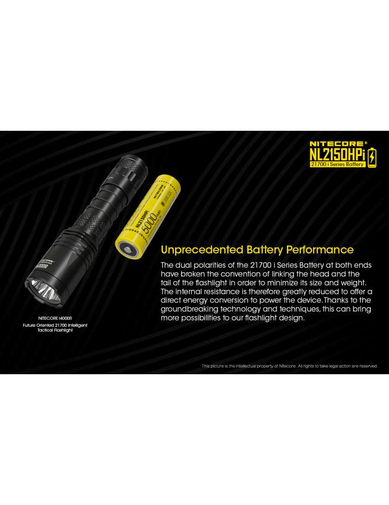 NL2150HPi batterie 21700 lithium haute performance 5000mAh