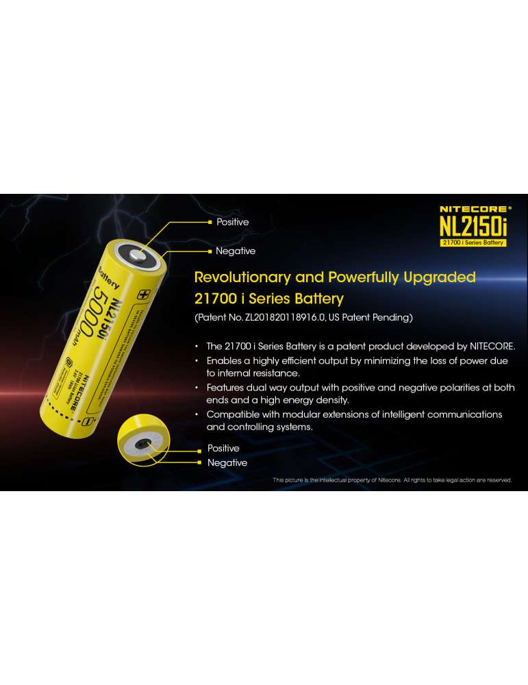 NL2150i battery 21700 lithium 5000mAh