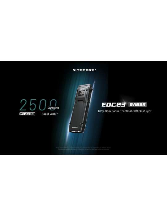 EDC23 lampe de poche plate 2500LM batterie intégrée