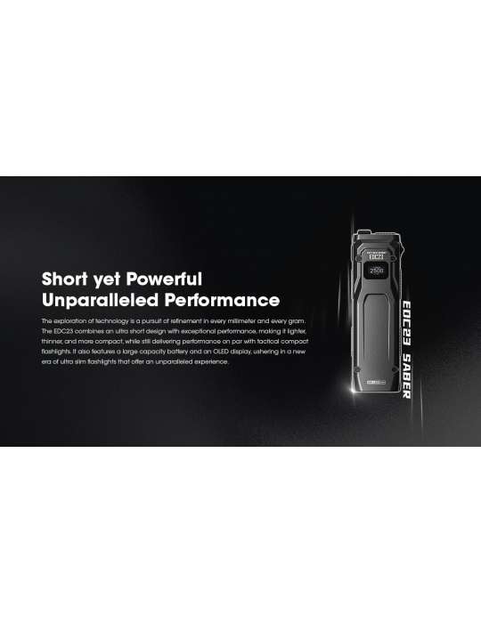 EDC23 flat flashlight 2500LM built-in battery