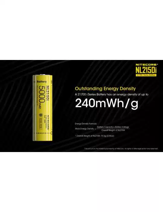 NL2150i batterij 21700 lithium 5000mAh–NITECORE BELUX
