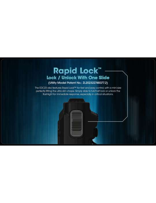 EDC23 flat flashlight 2500LM built-in battery
