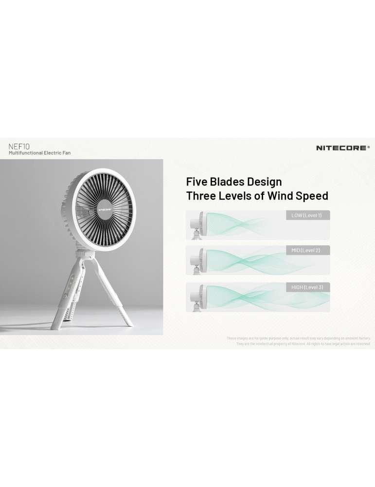 NEF10 stille batterijgevoede ventilator