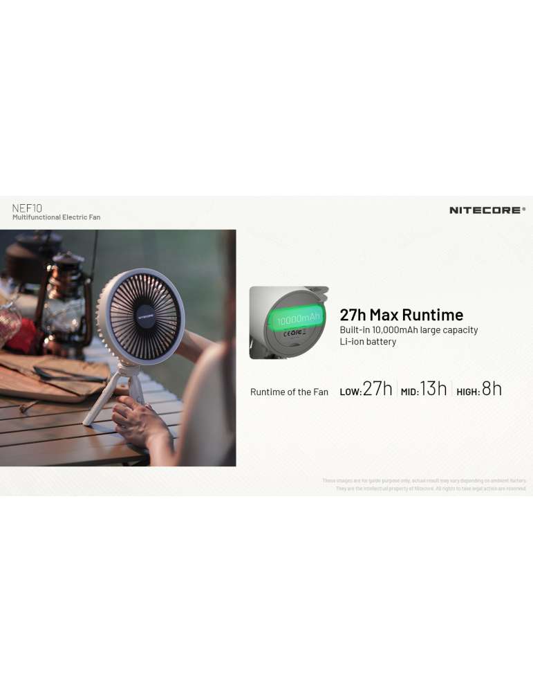 NEF10 silent battery-powered fan