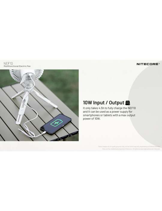 NEF10 ventilateur silencieux sur batterie