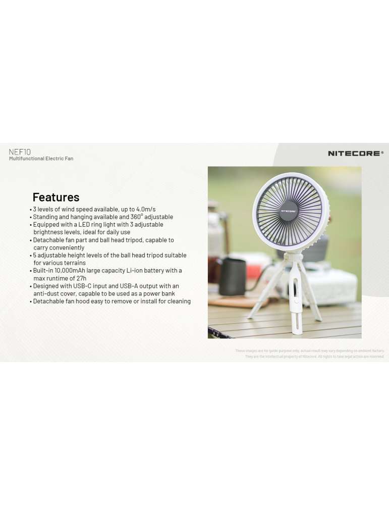 NEF10 ventilateur silencieux sur batterie