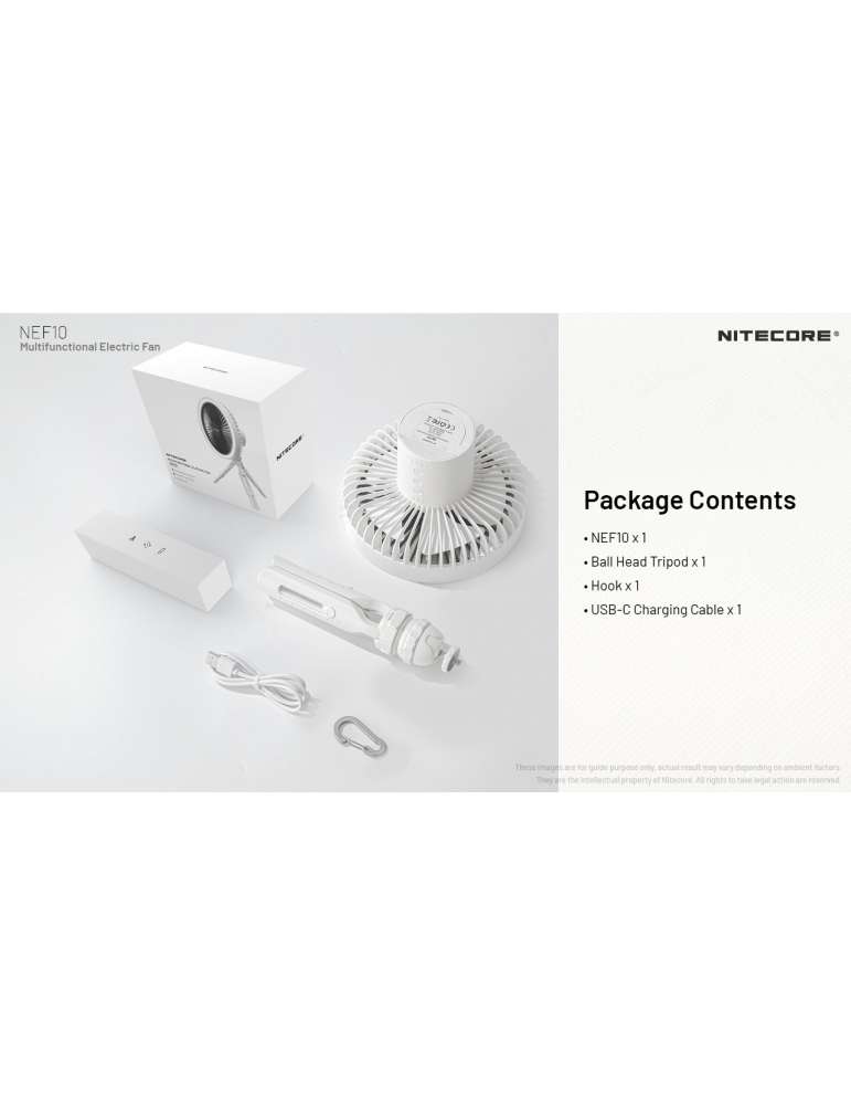 NEF10 silent battery-powered fan