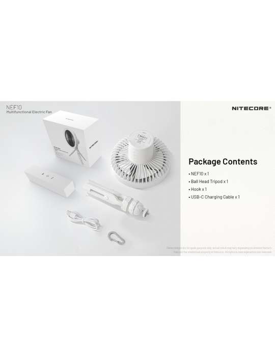 NEF10 silent battery-powered fan