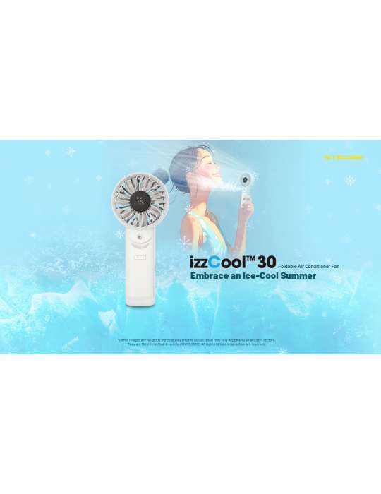 Izzcool30 Ventilateur climatiseur pliable à brumisation