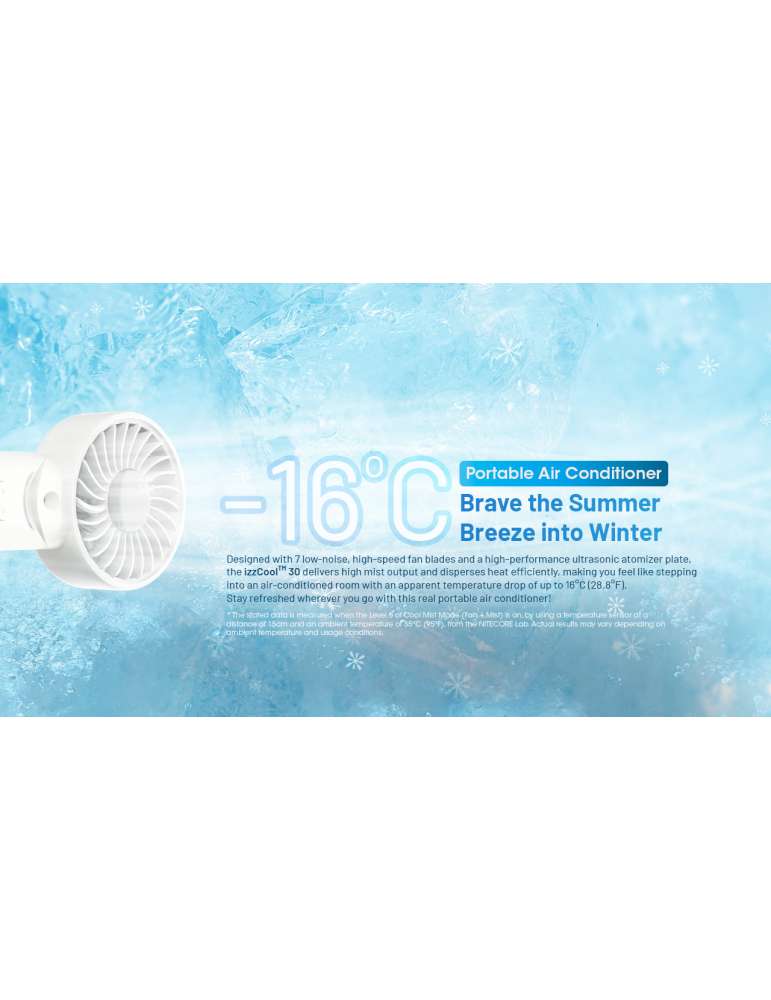 Izzcool30 Ventilateur climatiseur pliable à brumisation