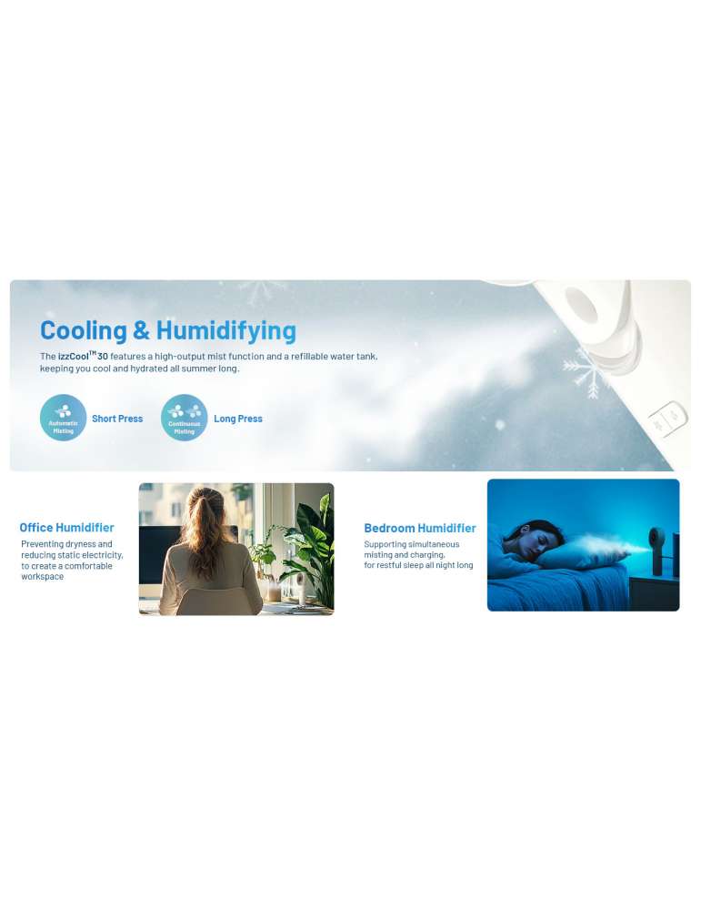 Izzcool30 Foldable Misting Air Conditioner Fan