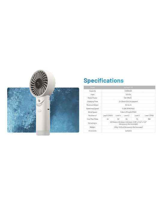 Izzcool30 Foldable Misting Air Conditioner Fan