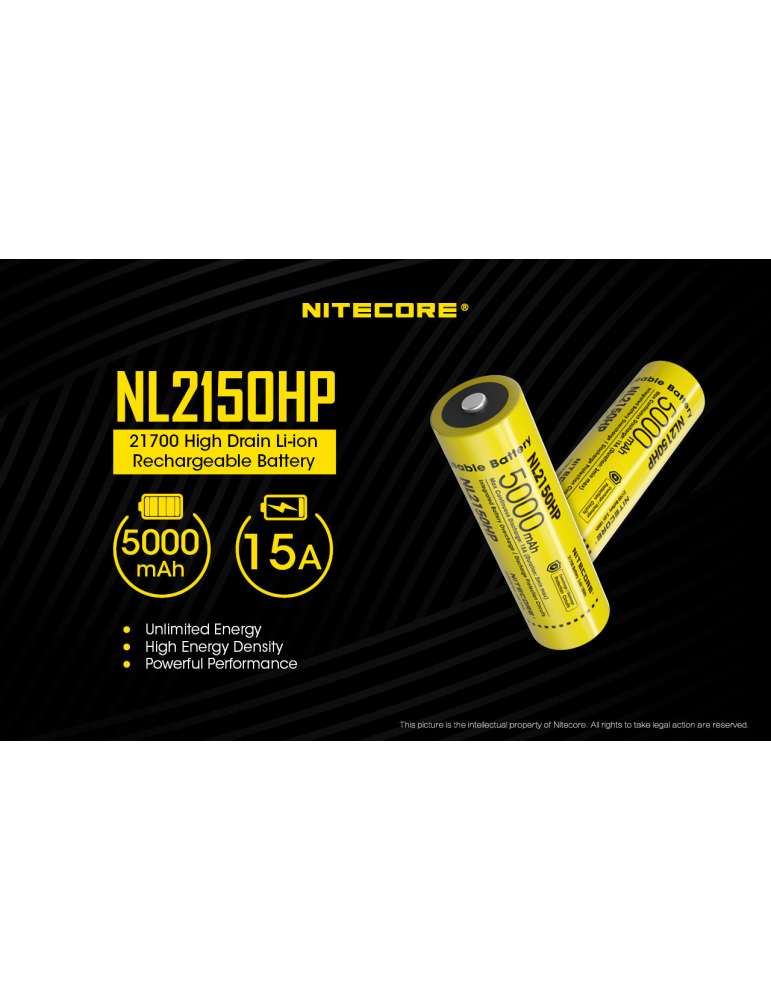 NL2150HP krachtige 21700 lithiumbatterij 5000mAh oplaadbaar