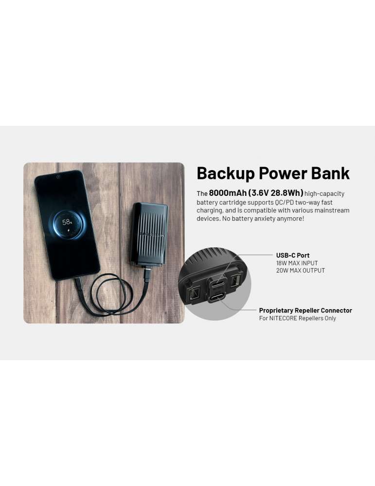 EMR23 anti-moustique portatif et powerbank 8000mAh
