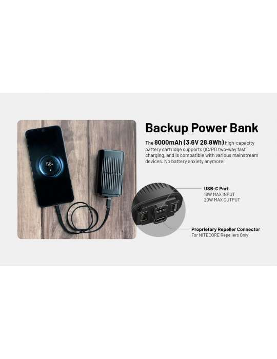 EMR23 anti-moustique portatif et powerbank 8000mAh
