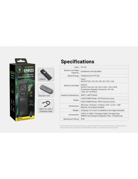 EMR23 anti-moustique portatif et powerbank 8000mAh
