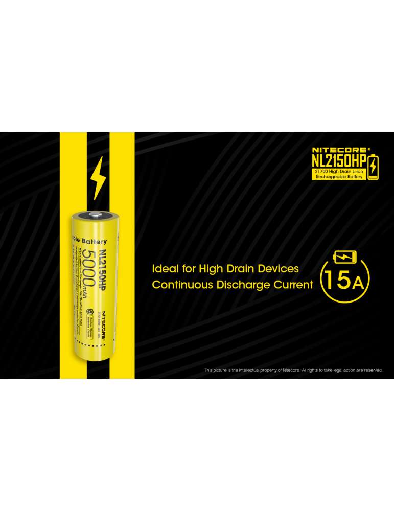 NL2150HP high performance 21700 lithium battery 5000mAh rechargeable