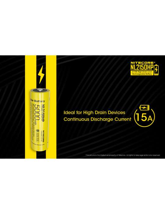 NL2150HP high performance 21700 lithium battery 5000mAh rechargeable