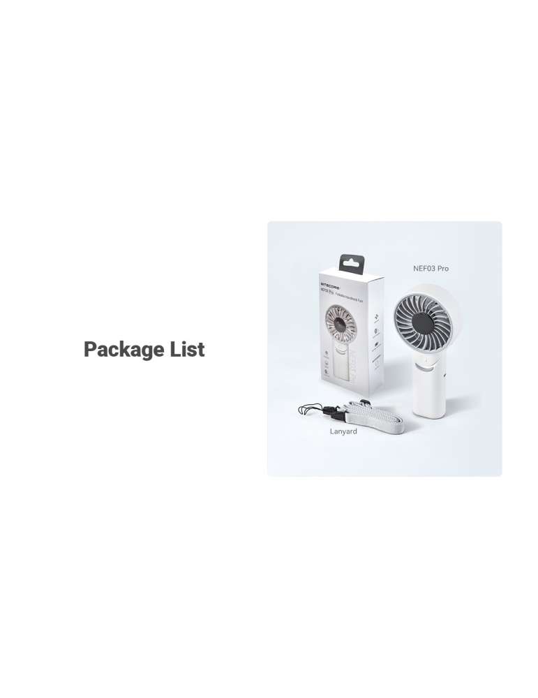 NEF03PRO Quiet Foldable Portable Fan