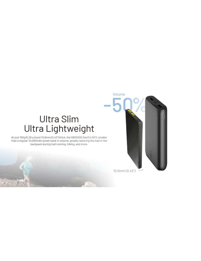 NB10000GEN3 powerbank 10000mAh ultra-léger fibre carbone