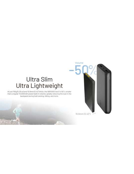 NB10000GEN3 powerbank 10000mAh ultra-light carbon fiber