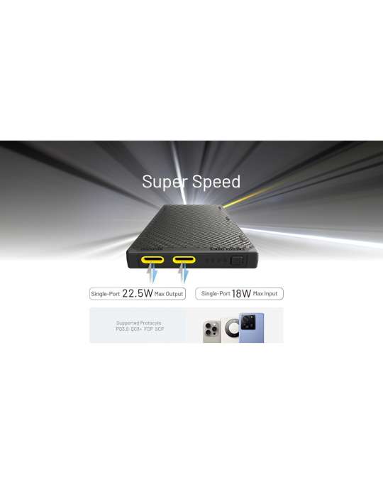 NB10000GEN3 powerbank 10000mAh ultra-léger fibre carbone