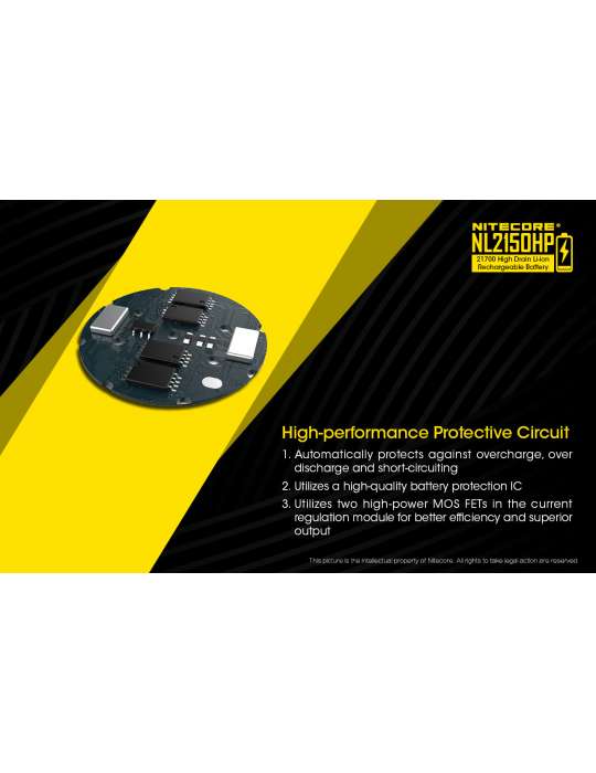 NL2150HP batterie 21700 lithium haute performance 5000mAh rechargeable