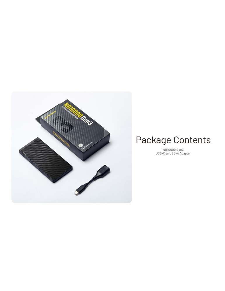 NB10000GEN3 powerbank 10000mAh ultra-light carbon fiber
