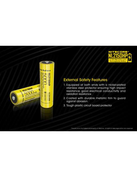 NL2150HP batterie 21700 lithium haute performance 5000mAh rechargeable