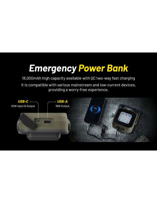 NWL30 lampe de chantier et outdoor 3000LM powerbank et anti-moustiques