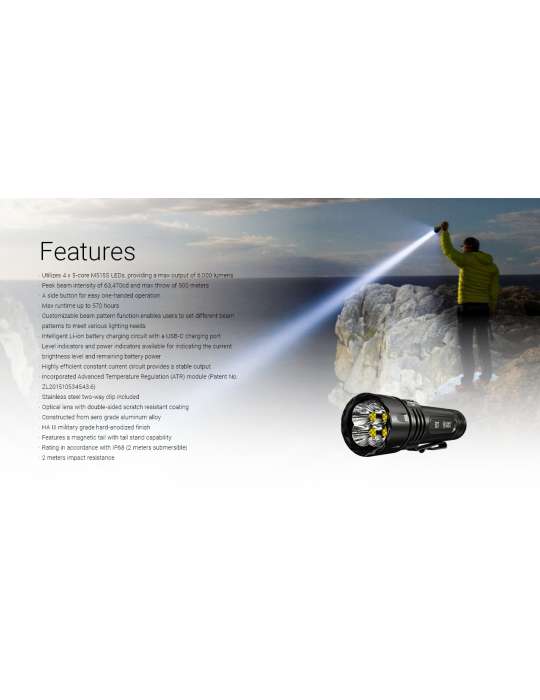EX7 lampe puissante 6000LM rechargeable magnétique