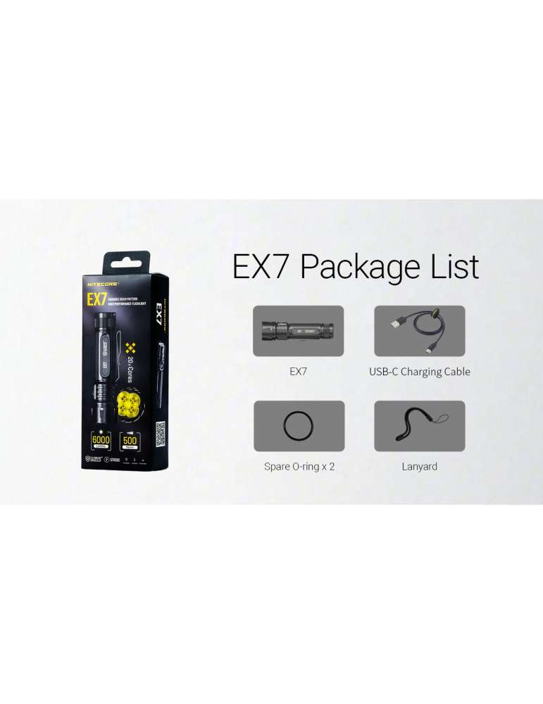 EX7 lampe puissante 6000LM rechargeable magnétique