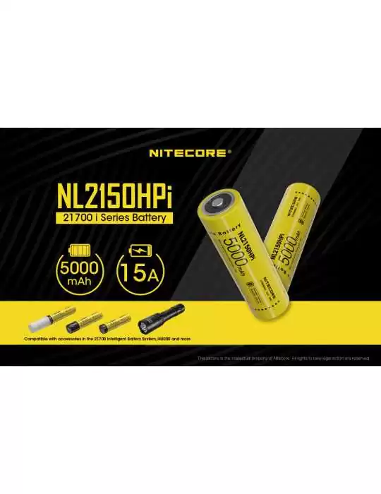 NL2150HPi krachtige 21700 lithiumbatterij 5000mAh–NITECORE BELUX