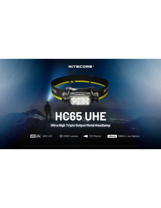 HC65UHE lampe frontale 2000LM éclairage rouge secondaire