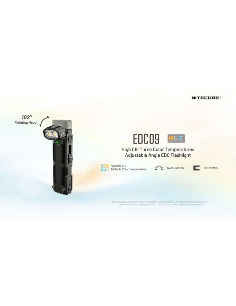 EDC09 lampe 1600LM tete inclinable