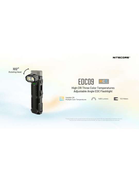 EDC09 lampe 1600LM tete inclinable
