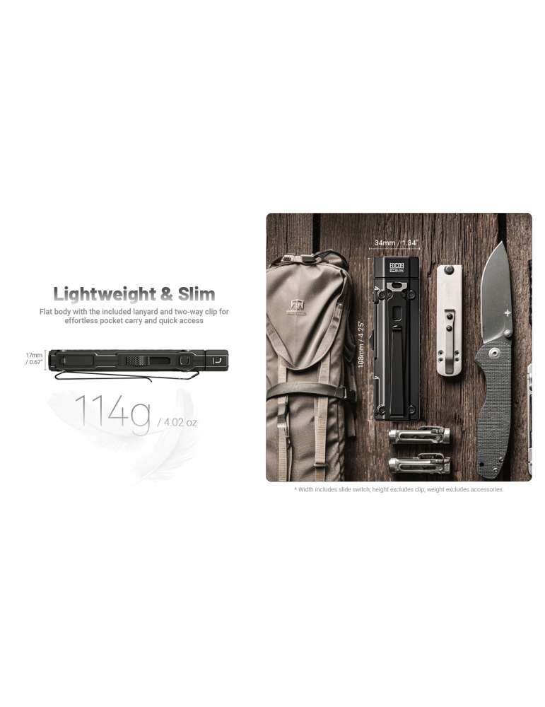 EDC09 lampe 1600LM tete inclinable