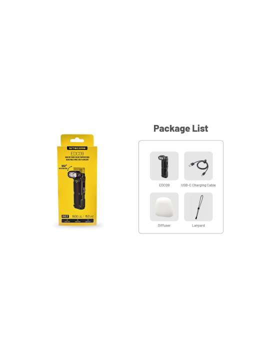 EDC09 1600LM Tiltable Head Flashlight