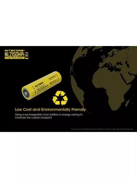 NL2150HPi batterie 21700 lithium haute performance 5000mAh–NITECORE BELUX