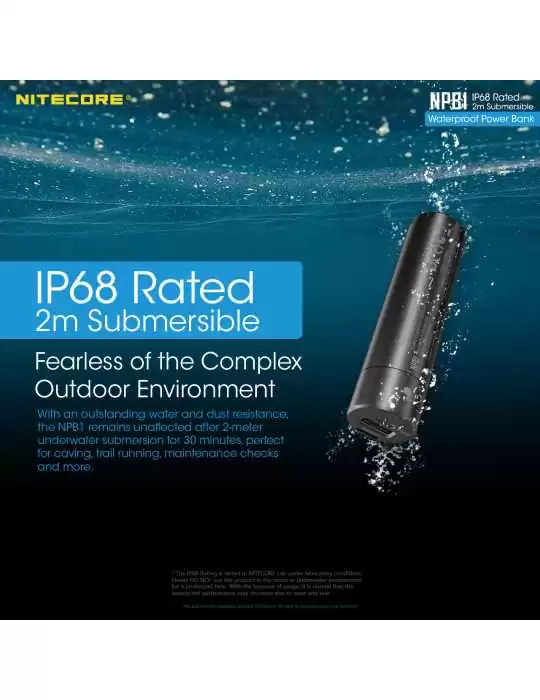 NPB1 batterie powerbank 5000mAh IP68 USB–NITECORE BELUX