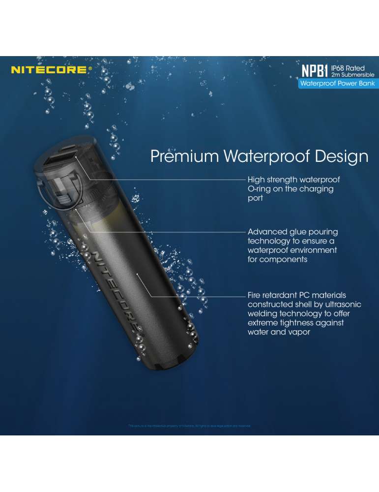 NPB1 batterie powerbank 5000mAh IP68 USB