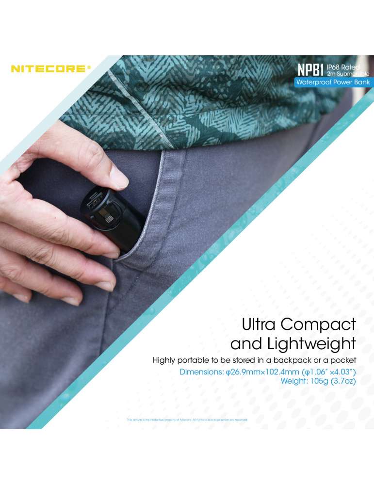 NPB1 batterie powerbank 5000mAh IP68 USB