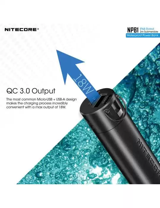 NPB1 battery powerbank 5000mAh IP68 USB–NITECORE BELUX