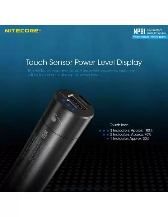 NPB1 batterij powerbank 5000mAh IP68 USB–NITECORE BELUX