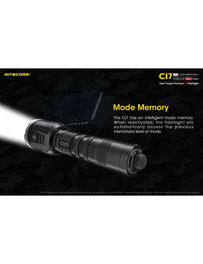 CI7 lampe infra rouge 7000mW et lumière blanche 2500LM