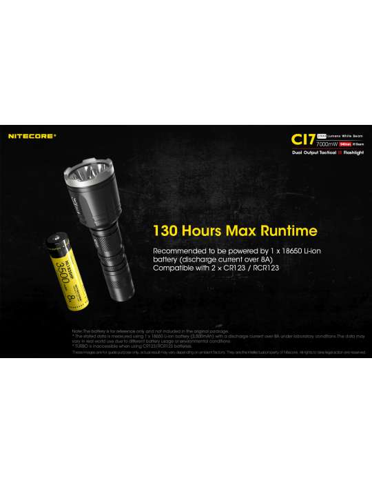 CI7 lampe infra rouge 7000mW et lumière blanche 2500LM