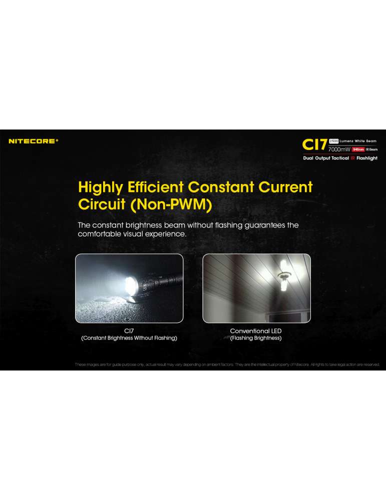 CI7 lampe infra rouge 7000mW et lumière blanche 2500LM