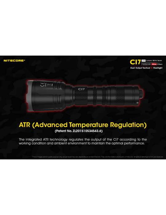 CI7 lampe infra rouge 7000mW et lumière blanche 2500LM