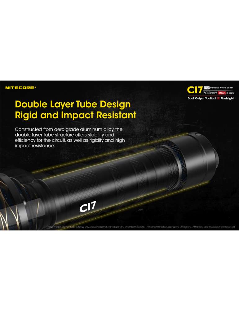 CI7 lampe infra rouge 7000mW et lumière blanche 2500LM