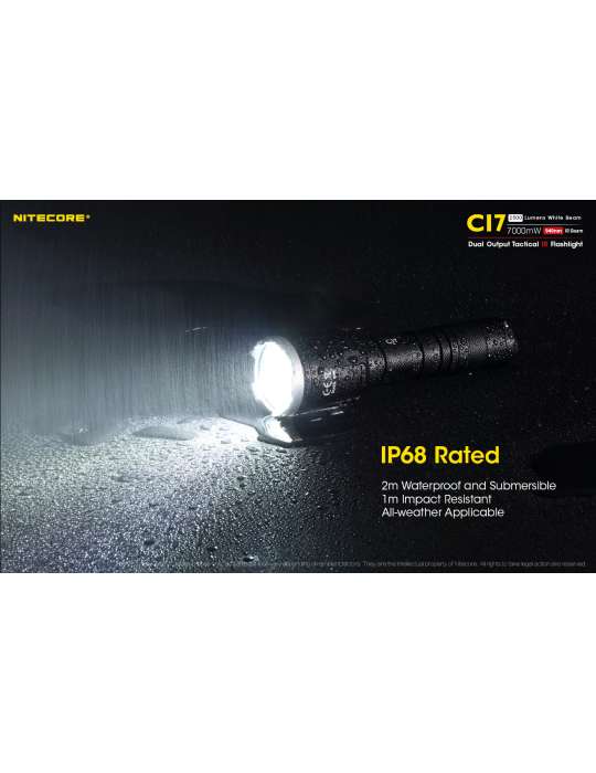CI7 lampe infra rouge 7000mW et lumière blanche 2500LM